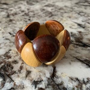 Vintage Acacia Wood Stretchy Bracelet